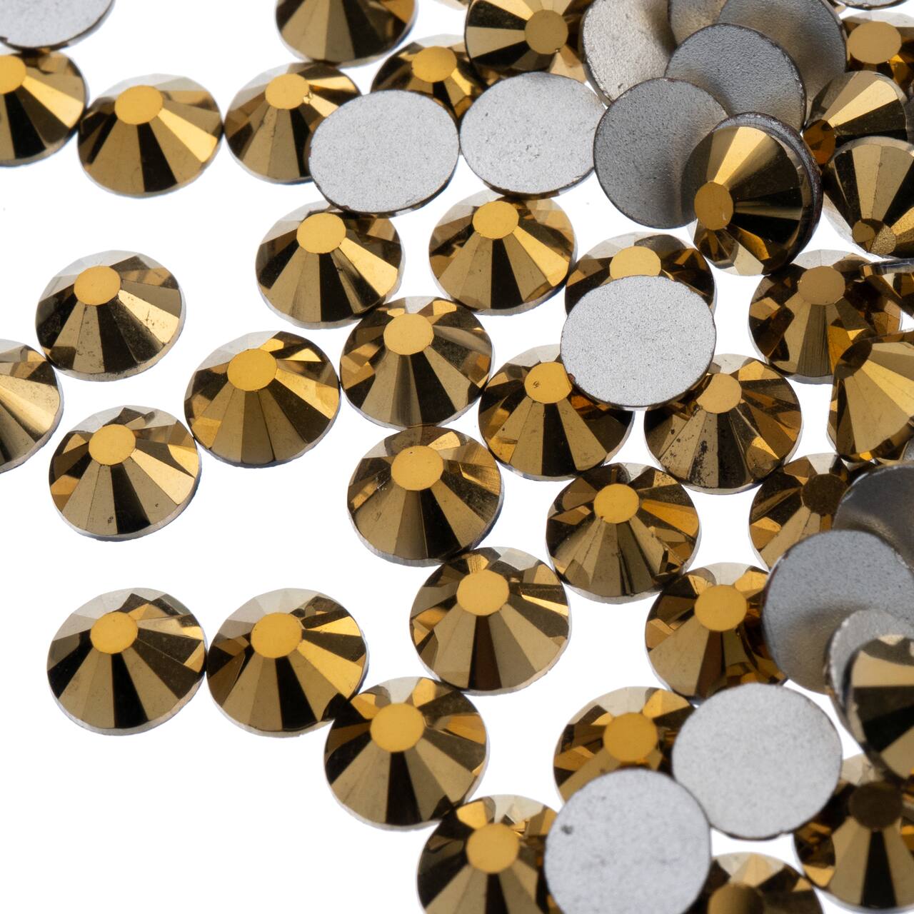 John Bead Crystal Lane SS30 Metallic Glass Round Flatback Rhinestones, 72ct.